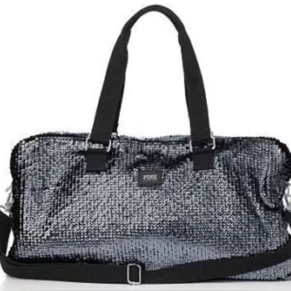 Victoria’s Secret PINK RARE Sequin Bling Duffle Bag – Large Travel Gym Tote - Picture 1 of 7